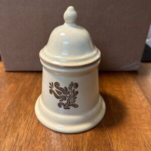 Vintage Pfaltzgraff Village Stoneware Beige/Brown Sugar Bowl W/ Lid